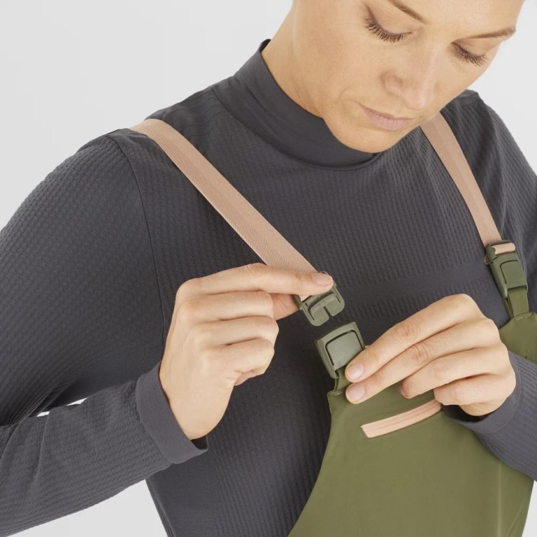 Salomon Stance 3L Bib Women's Ski Pants Olive | CA 63G79